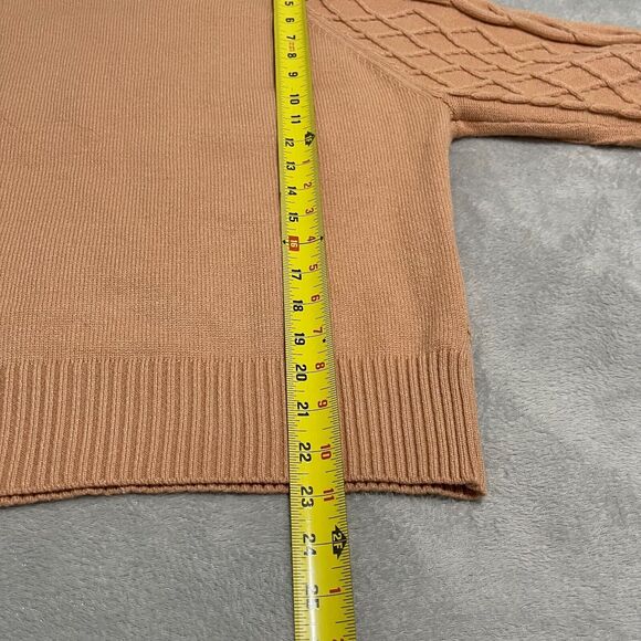 Premies Sweater Womens Small Tan Cable Knit Cozy Jumper - Picture 7 of 8